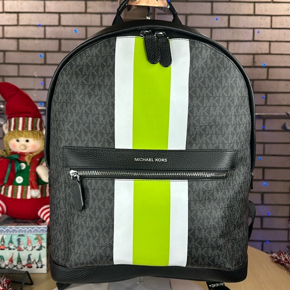 💥MK - Mason Signature Logo Stripe Backpack - DK237 - Picture 1 of 14